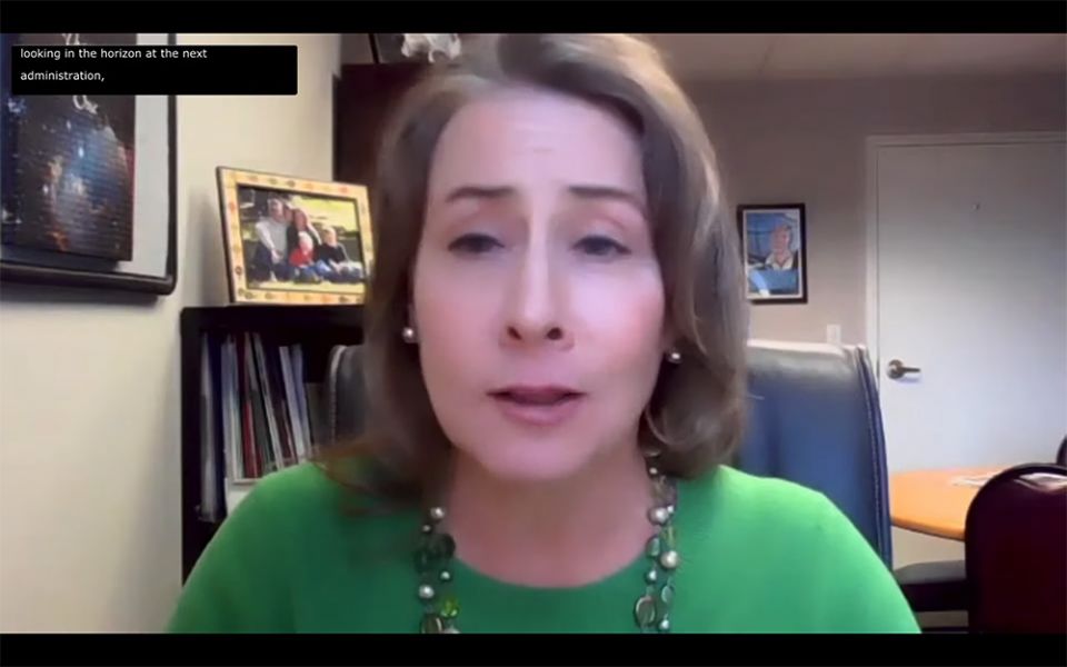 Krisanne Vaillancourt Murphy, executive director of the Catholic Mobilizing Network, speaks during the Jan. 8 webinar on ending the death penalty. (NCR screenshot) Krisanne Vaillancourt Murphy, executive director of the Catholic Mobilizing Network, speaks during the Jan. 8 webinar on ending the death penalty. (NCR screenshot)
