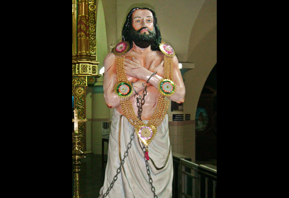 Statue of Devasahayam Pillai at St. Francis Xavier Cathedral in Kottar, Tamil Nadu, India (Wikimedia Commons/Kumbalam, CC-BY-SA 3.0) Statue of Devasahayam Pillai at St. Francis Xavier Cathedral in Kottar, Tamil Nadu, India (Wikimedia Commons/Kumbalam, CC-BY-SA 3.0)