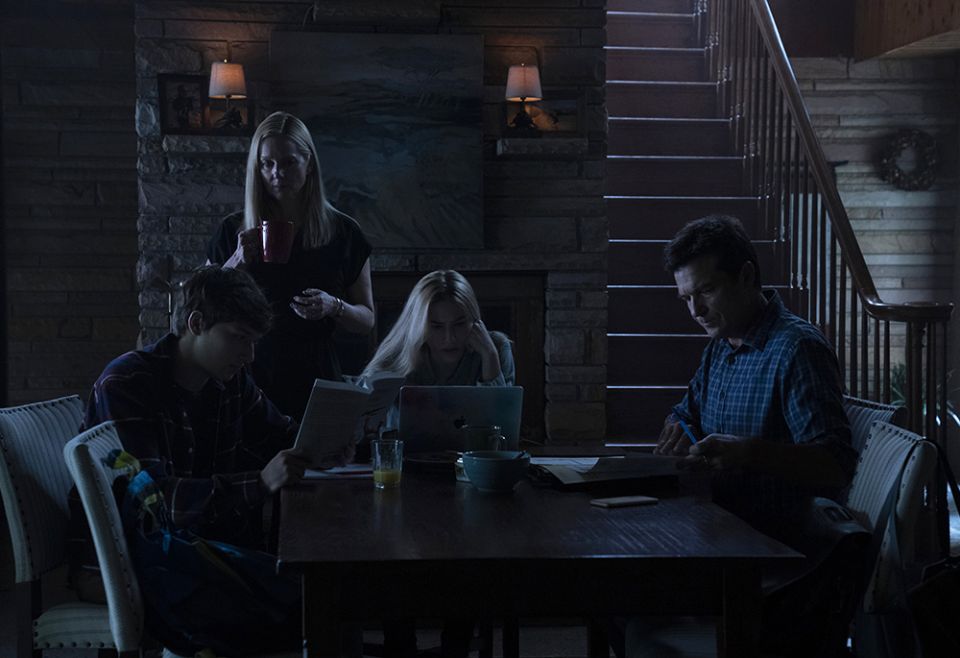 From left: Skylar Gaertner as Jonah Byrde, Laura Linney as Wendy Byrde, Sofia Hublitz as Charlotte Byrde and Jason Bateman as Marty Byrde in Season Four of "Ozark" (Courtesy of Netflix © 2022)