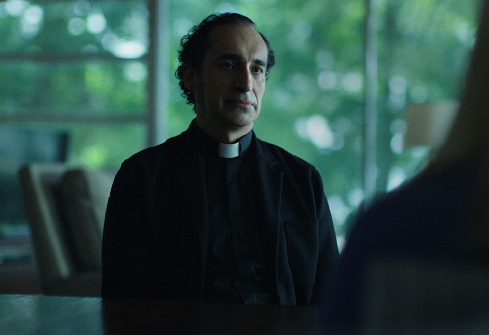 Bruno Bichir as Father Benitez in Season Four of "Ozark" (Courtesy of Netflix © 2022) Bruno Bichir as Father Benitez in Season Four of "Ozark" (Courtesy of Netflix © 2022)