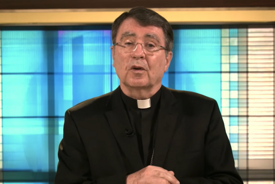 Archbishop Christophe Pierre, apostolic nuncio to the United States, speaks during U.S. Conference of Catholic Bishops' fall virtual meeting, held Nov. 16. (NCR screenshot) Archbishop Christophe Pierre, apostolic nuncio to the United States, speaks during U.S. Conference of Catholic Bishops' fall virtual meeting, held Nov. 16. (NCR screenshot)
