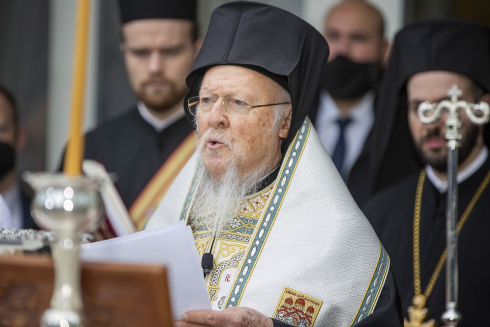 Ecumenical Patriarch Bartholomew leads the official door-opening ceremony of lower Manhattan's St. Nicholas Greek Orthodox Church on Tuesday, Nov. 2, 2021. (AP Photo/Ted Shaffrey, File) Ecumenical Patriarch Bartholomew leads the official door-opening ceremony of lower Manhattan's St. Nicholas Greek Orthodox Church on Tuesday, Nov. 2, 2021. (AP Photo/Ted Shaffrey, File)