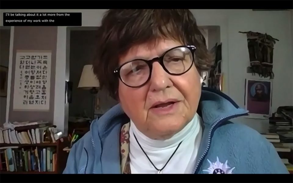 St. Joseph Sr. Helen Prejean, longtime advocate for abolishing the death penalty, speaks during the Jan. 8 online panel discussion hosted by the Georgetown University Initiative on Catholic Social Thought and Public Life. (NCR screenshot) St. Joseph Sr. Helen Prejean, longtime advocate for abolishing the death penalty, speaks during the Jan. 8 online panel discussion hosted by the Georgetown University Initiative on Catholic Social Thought and Public Life. (NCR screenshot)