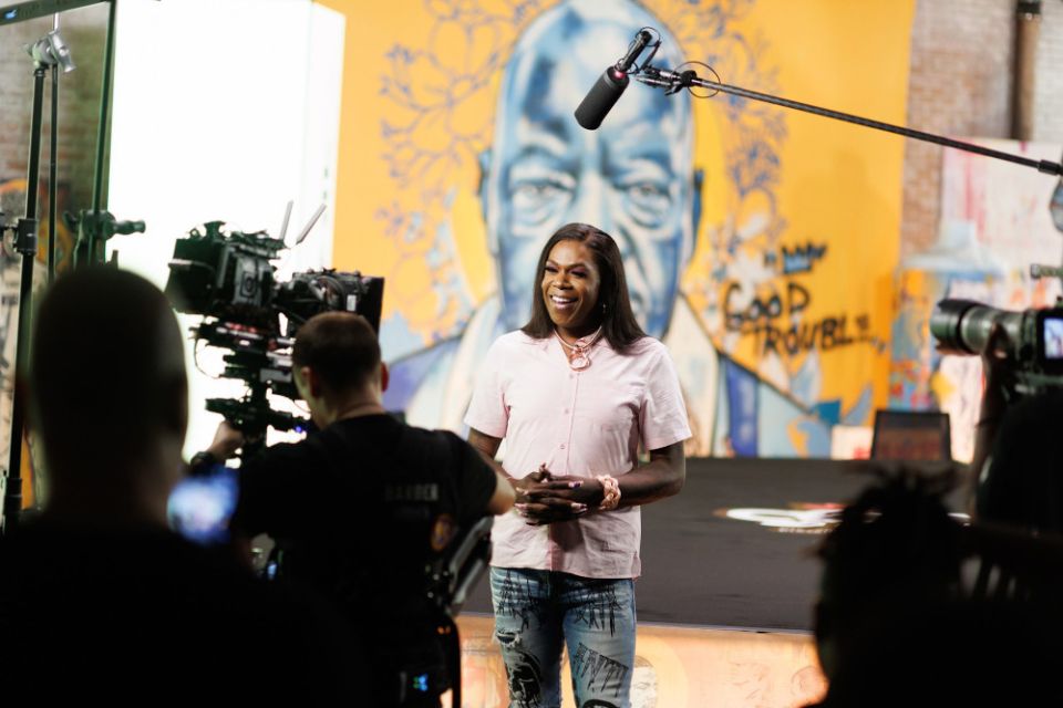 Big Freedia is filmed for a Smithsonian National Museum of African American History and Culture "gOD-Talk," recorded in New Orleans. (Photo by Ashley Lorraine)