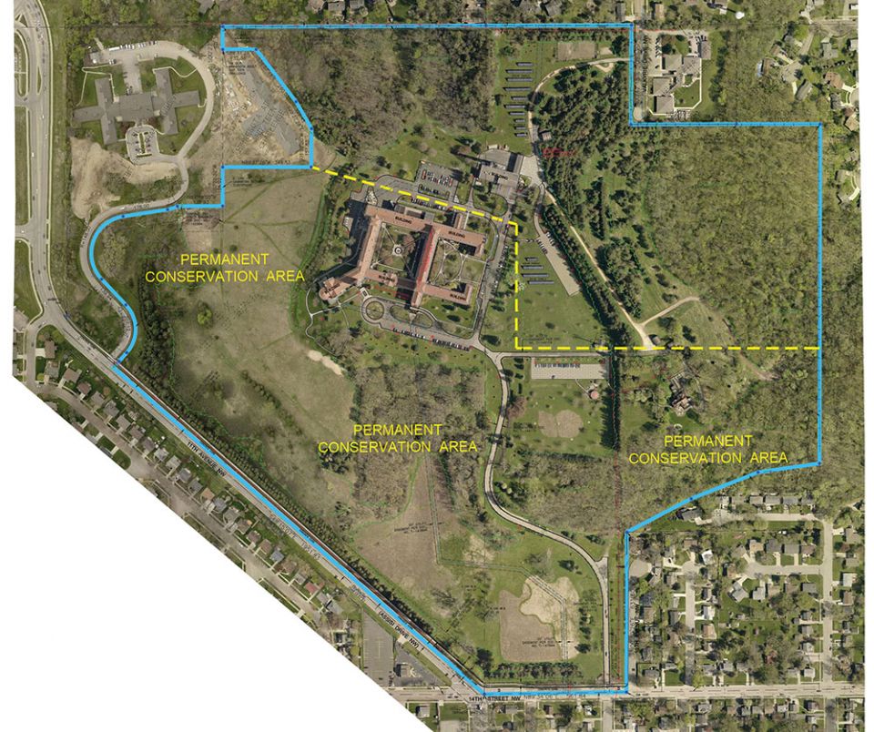 Map of the Sisters of St. Francis motherhouse, Assisi Heights and the conservation easement (Courtesy of Sisters of St. Francis)