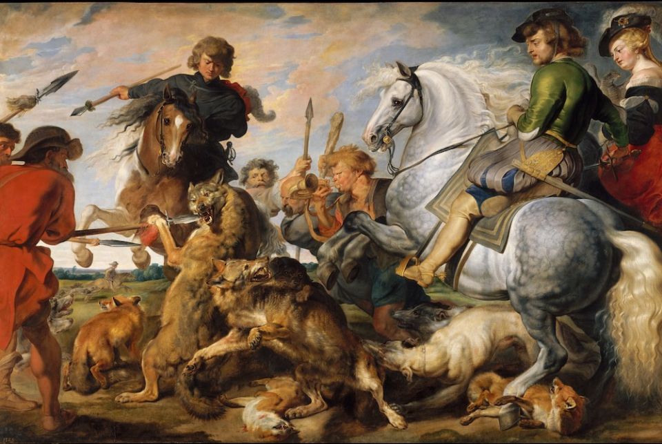 Detail of "Wolf and Fox Hunt" painting by Peter Paul Rubens, circa 1616 (Metropolitan Museum of Art, John Stewart Kennedy Fund, 1910)