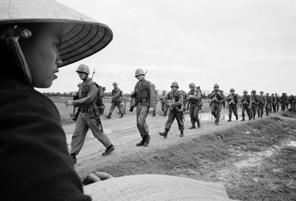 Marines marching in Danang, Vietnam, March 15, 1965 (PBS/Courtesy of Associated Press)