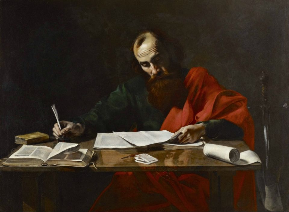"St. Paul Writing His Epistles," unknown artist, circa 1618-20 (Museum of Fine Arts, Houston)