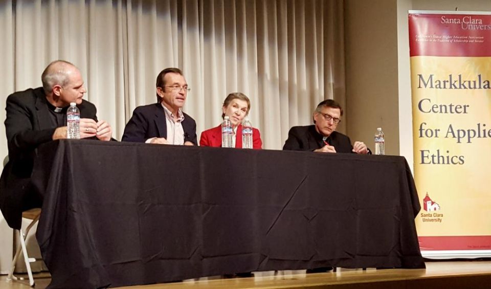 Thomas Plante, second from left, speaks during an Oct. 9 panel discussion titled "The Catholic Church and the Catastrophe of Clergy Sexual Abuse," at Santa Clara University in California. (NCR photo/Dan Morris-Young) Thomas Plante, second from left, speaks during an Oct. 9 panel discussion titled "The Catholic Church and the Catastrophe of Clergy Sexual Abuse," at Santa Clara University in California. (NCR photo/Dan Morris-Young)