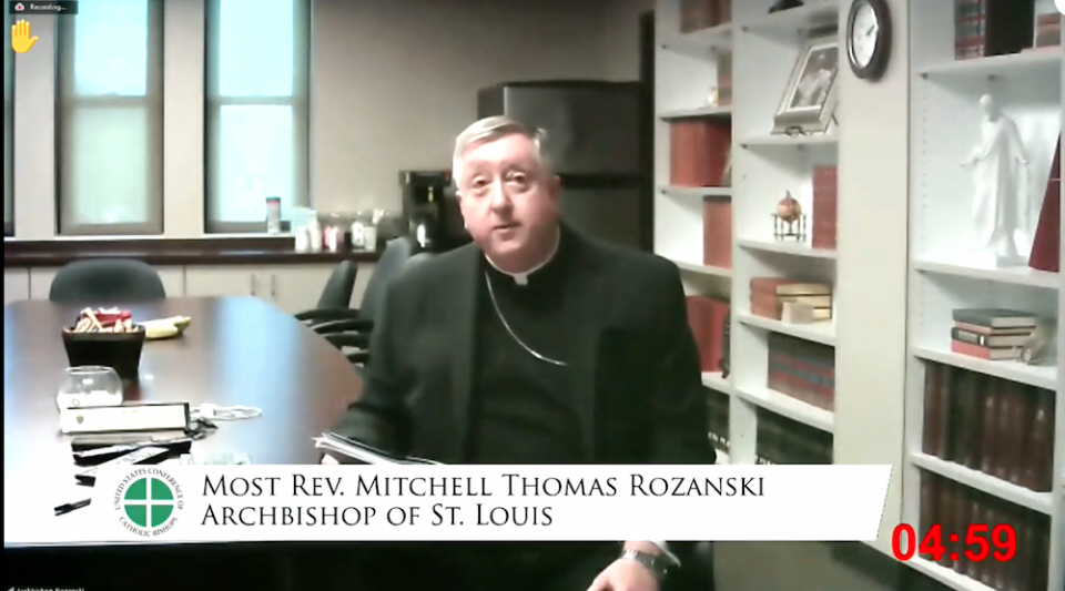 Archbishop Mitchell Rozanski of St. Louis, Missouri (NCR screenshot)