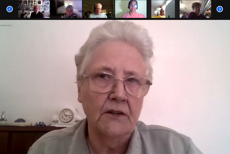 Marie Collins, an Irish abuse survivor and former member of the papal clergy abuse commission, speaking during the FutureChurch webinar on June 15 (NCR screenshot)