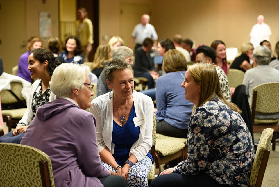 Small groups discuss their ideas and experiences as Catholic women in the Diocese of San Diego during the first Future of Faith event on Nov 4, 2019. Approximately 100 women from throughout the diocese attended the gathering. (Katie Gonzalez) Small groups discuss their ideas and experiences as Catholic women in the Diocese of San Diego during the first Future of Faith event on Nov 4, 2019. Approximately 100 women from throughout the diocese attended the gathering. (Katie Gonzalez)