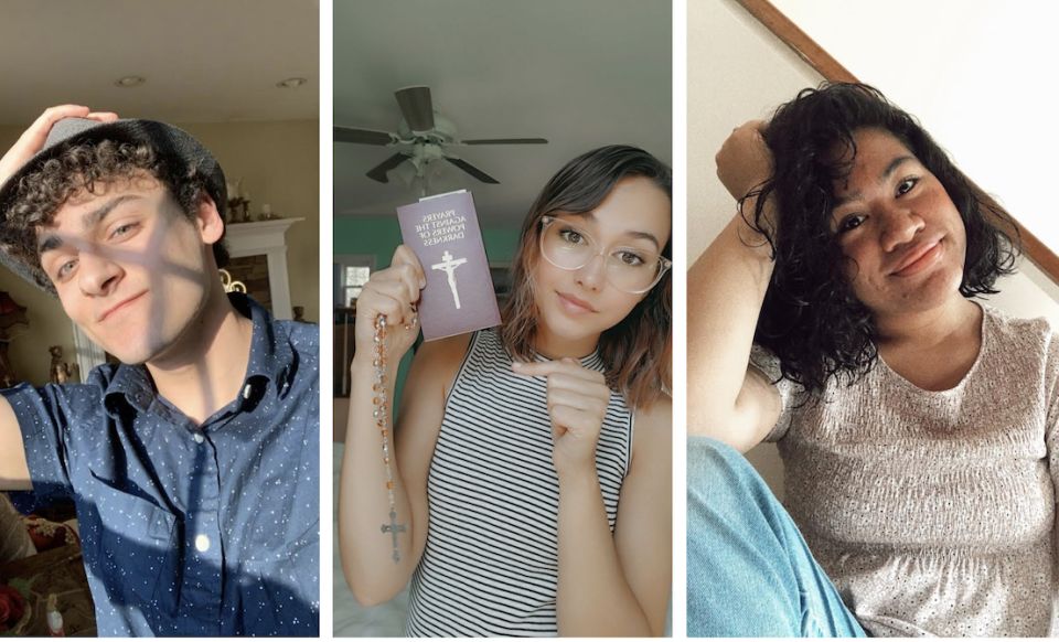 From left to right: Catholic TikTok users Chris Karroum, @chriskarroum; Amber-Rose Schneider, @the_religious_hippie; and Lana Michele, @faithfullylana (Provided photos) From left to right: Catholic TikTok users Chris Karroum, @chriskarroum; Amber-Rose Schneider, @the_religious_hippie; and Lana Michele, @faithfullylana (Provided photos)
