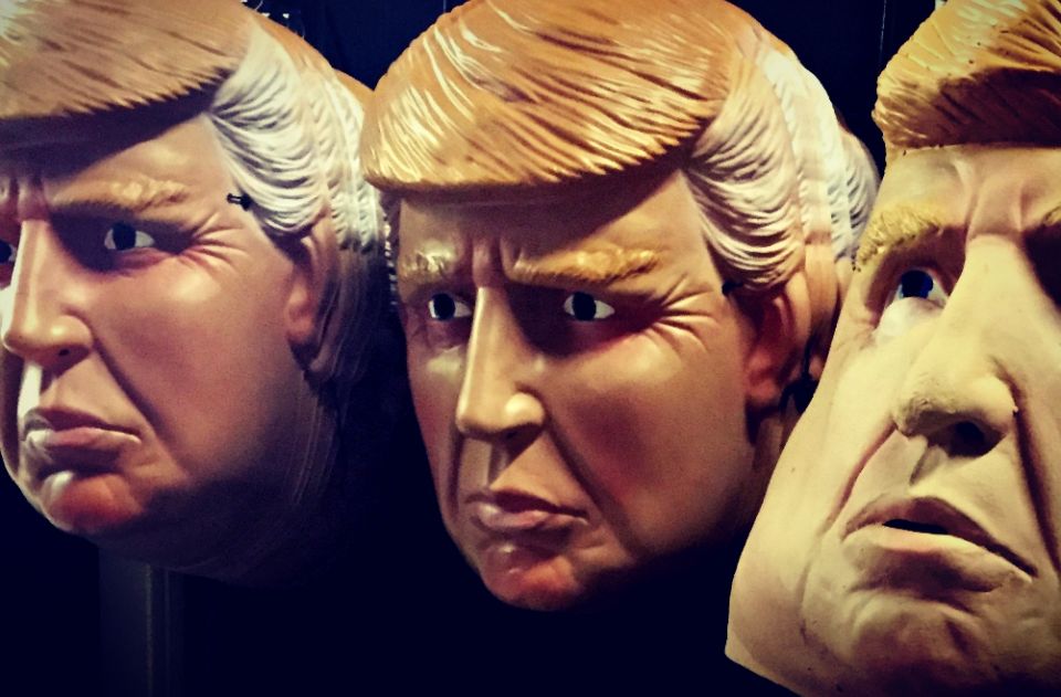 Donald Trump masks (Wikimedia Commons/Polylerus)