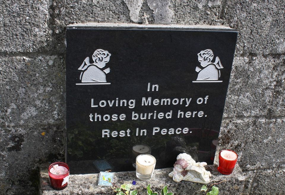 Memorial plaque at the site of the former mother and baby home in Tuam, County Galway, Ireland (Courtesy of Breeda Murphy)