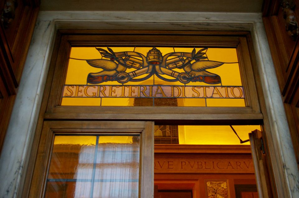 The door to the Vatican's office of the Secretariat of State (NCR photo/Joshua J. McElwee)