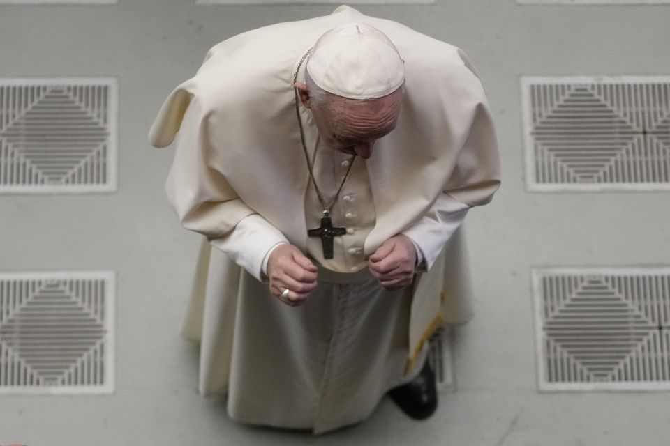 Pope Francis meets faithful during his weekly general audience at the Vatican, Wednesday, Jan. 19, 2022. (AP Photo/Andrew Medichini) Pope Francis meets faithful during his weekly general audience at the Vatican, Wednesday, Jan. 19, 2022. (AP Photo/Andrew Medichini)
