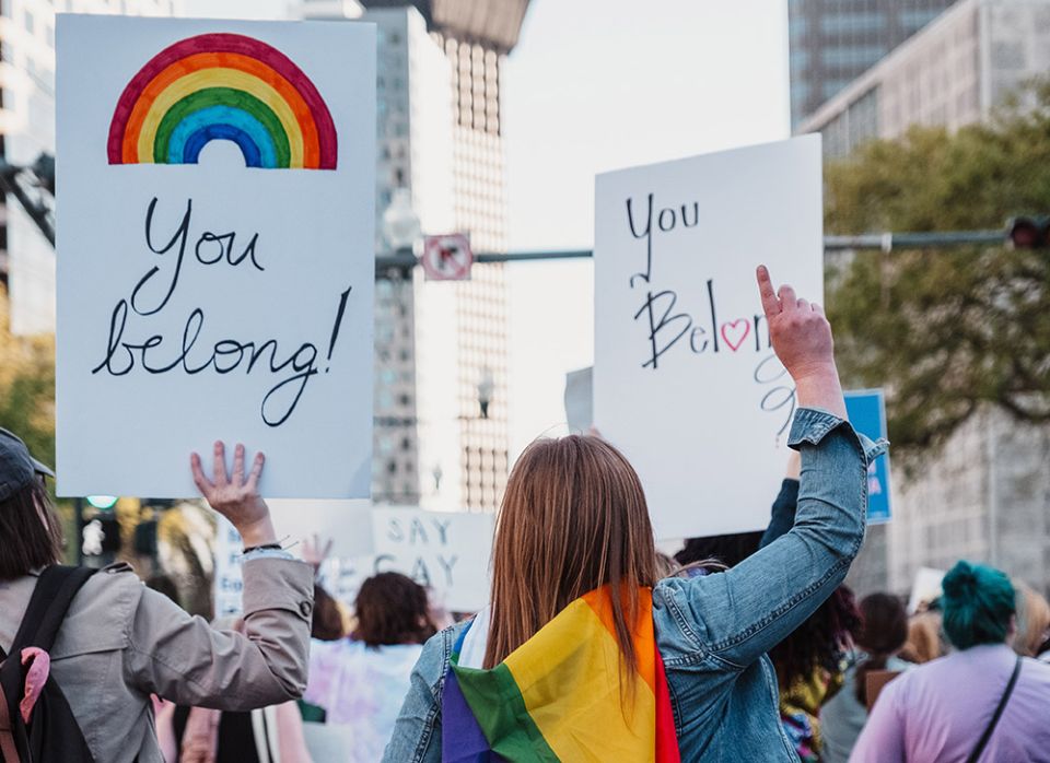 "You belong!" LGBT signs (Unsplash/Aiden Craver)