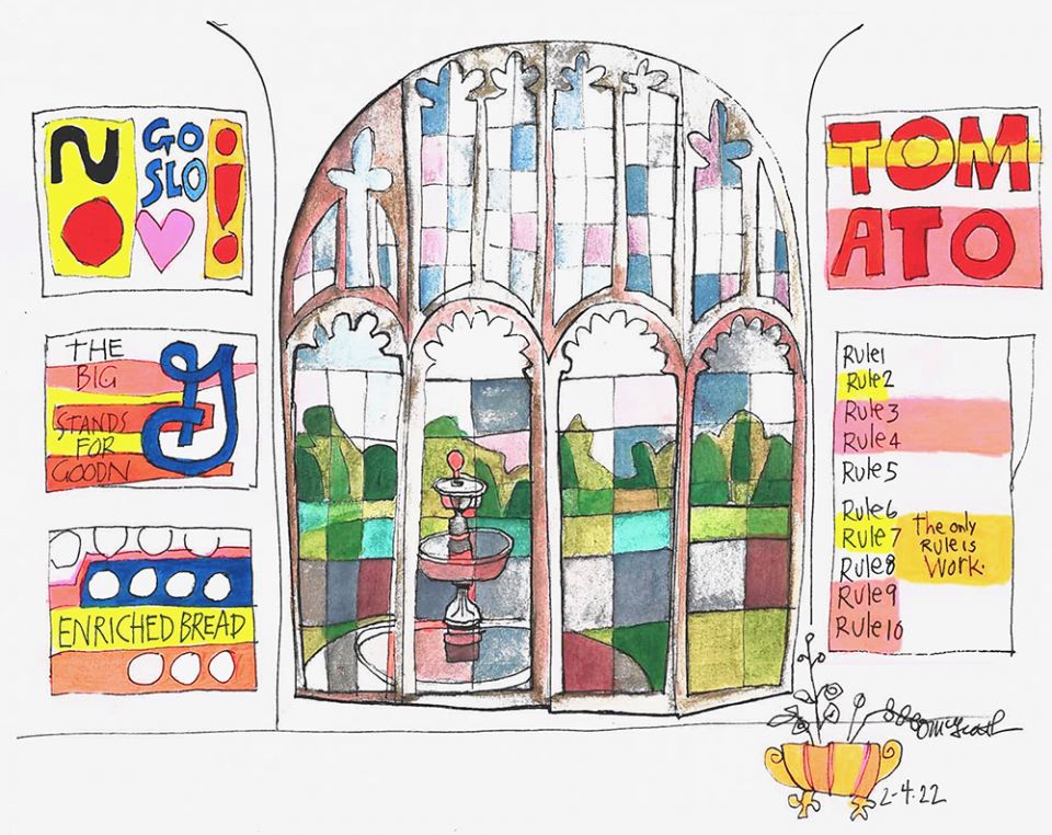 "The Only Rule Is Work," a watercolor and pen and ink work by Mickey McGrath (Provided by Mickey McGrath) "The Only Rule Is Work," a watercolor and pen and ink work by Mickey McGrath (Provided by Mickey McGrath)