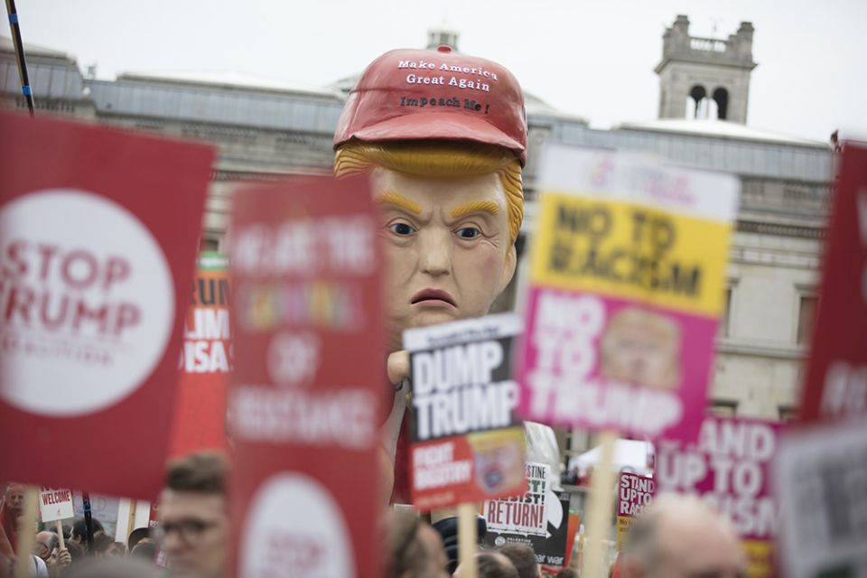 A march against Donald Trump, then president of the United States, is held in London on June 4, 2019. (Dreamstime/Inkdropcreative1)