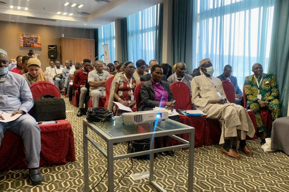 Faith actors from a variety of religious organizations, including the All Africa Conference of Churches, ACT Alliance and the Church of Uganda, attend a faith-focused side event Aug. 30 during Africa Climate Week. (Courtesy of Patricia Kombo)