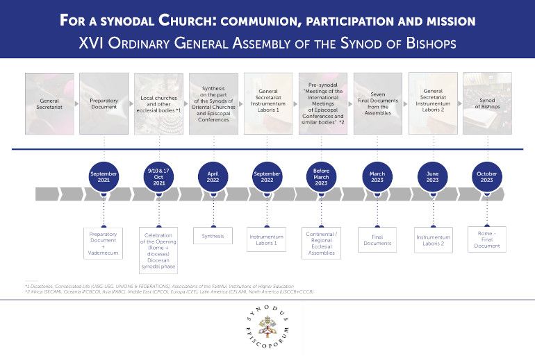 Infographic about the new, three-part process for the Synod of Bishops (Provided by the Vatican's office for the Synod of Bishops) Infographic about the new, three-part process for the Synod of Bishops (Provided by the Vatican's office for the Synod of Bishops)