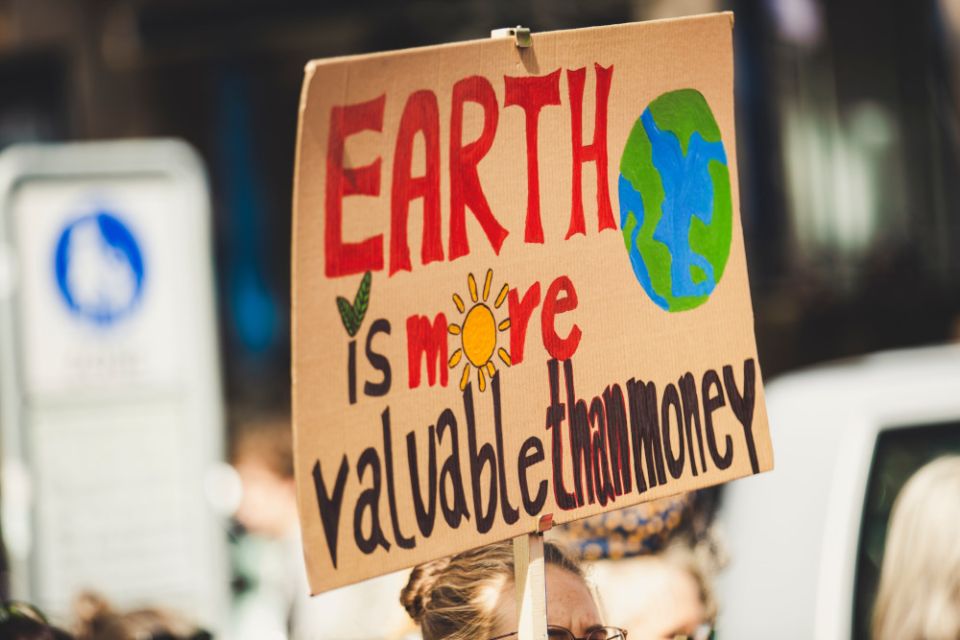 A sign at a global climate change strike in Lorenzer Platz, Nuremberg, Sept. 20, 2019. (Unsplash/Markus Spiske)
