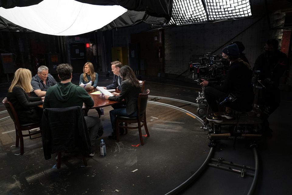 The cast of the show takes part in a reread during "Friends: The Reunion." (Courtesy of HBO Max) The cast of the show takes part in a reread during "Friends: The Reunion." (Courtesy of HBO Max)