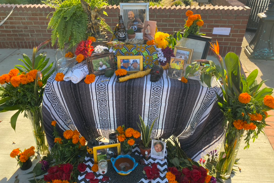 An "ofrenda" in Los Angeles Plaza in the historic center of the city, set up for Day of the Dead (NCR photo/Lucy Grindon)