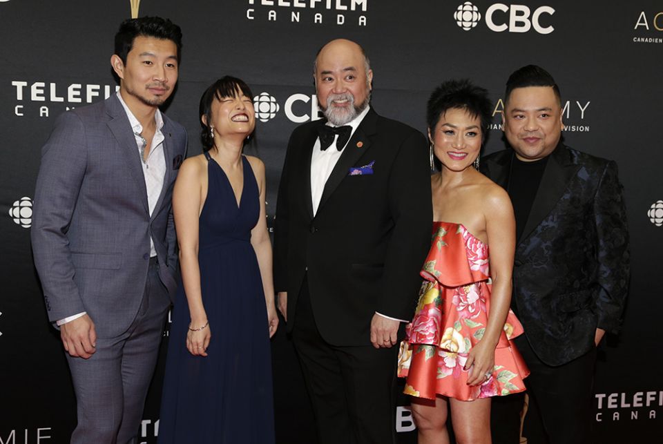 From left: Simu Liu ("Jung"), Andrea Bang ("Janet"), Paul Sun-Hyung Lee ("Appa"), Jean Yoon ("Umma"), and Andrew Phung ("Kimchee"), the cast of "Kim's Convenience," arrive on the red carpet at the 7th annual Canadian Screen Awards March 31, 2019, in Toron From left: Simu Liu ("Jung"), Andrea Bang ("Janet"), Paul Sun-Hyung Lee ("Appa"), Jean Yoon ("Umma"), and Andrew Phung ("Kimchee"), the cast of "Kim's Convenience," arrive on the red carpet at the 7th annual Canadian Screen Awards March 31, 2019, in Toron