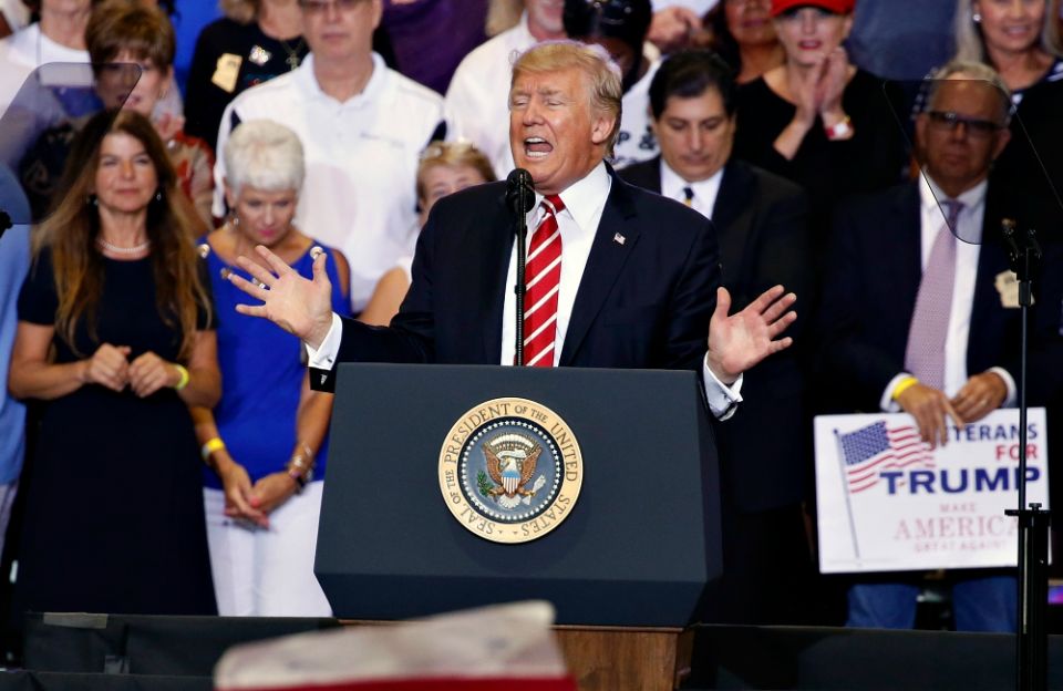 President Donald Trump speaks at a campaign rally in Phoenix Aug. 22. (Newscom/Reuters/Joshua Roberts) President Donald Trump speaks at a campaign rally in Phoenix Aug. 22. (Newscom/Reuters/Joshua Roberts)