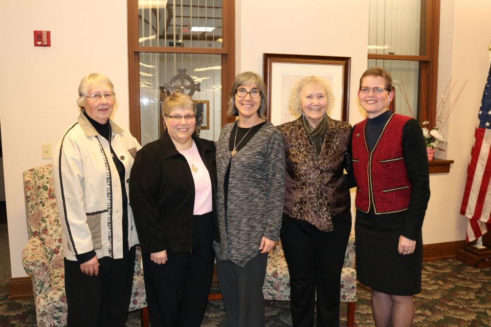 FSPA leadership team: Sr. Lucy Slinger, Sr. Dawn Kutt, Sr. Eileen McKenzie, Sr. Karen Kappell, Sr. Sue Ernster.