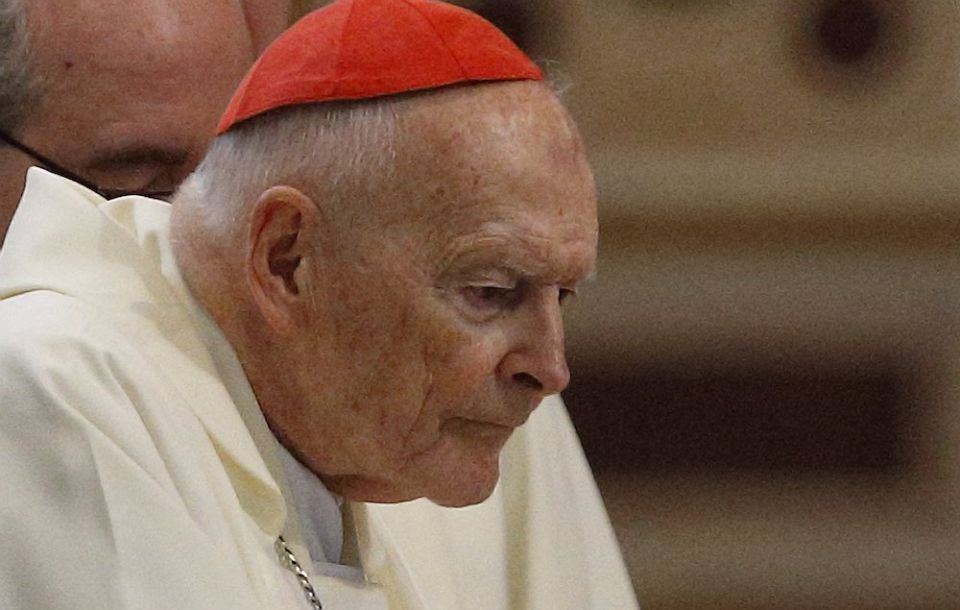 Then-Cardinal Theodore E. McCarrick attends a Mass in Rome in this April 13, 2018, file photo. (CNS photo/Paul Haring) 