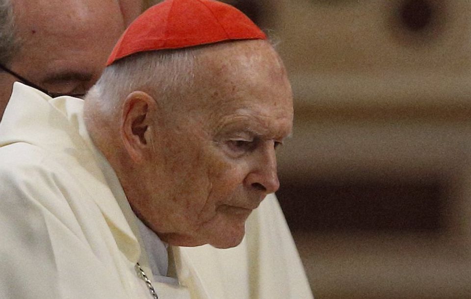 Then-Cardinal Theodore E. McCarrick attends a Mass in Rome in this April 13, 2018, file photo. (CNS photo/Paul Haring)