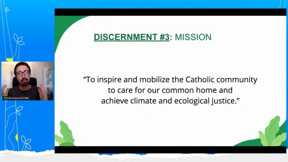 Tomás Insua, Laudato Si' Movement's co-founder and executive director, speaks during a July 29 virtual event. (NCR screenshot)
