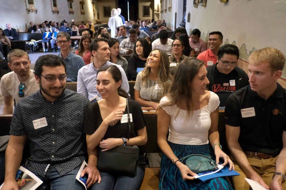 Attendees wait for Bishop Robert McElroy to close the 2019 Young Adult Synod in San Diego Nov. 9. (David Maung)