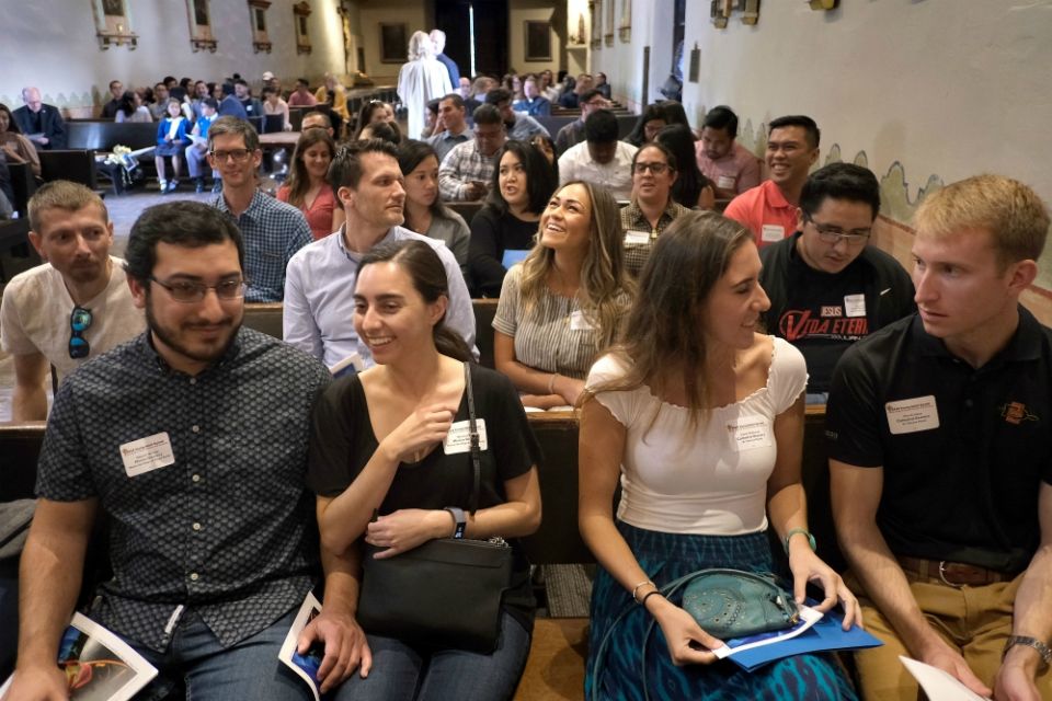 Attendees wait for Bishop Robert McElroy to close the 2019 Young Adult Synod in San Diego Nov. 9. (David Maung) Attendees wait for Bishop Robert McElroy to close the 2019 Young Adult Synod in San Diego Nov. 9. (David Maung)