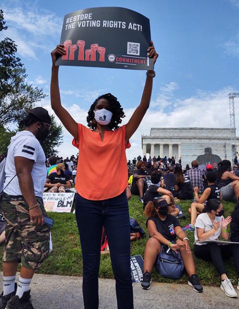 Jeanné Lewis at the Commitment March on Washington 2020. (Provided photo)