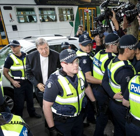 Cardinal George Pell arrives at the Melbourne Magistrates Court in Melbourne, Australia, May 1. (CNS/Daniel Pockett, via Reuters) Cardinal George Pell arrives at the Melbourne Magistrates Court in Melbourne, Australia, May 1. (CNS/Daniel Pockett, via Reuters)