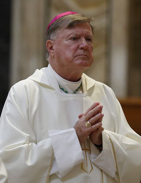 Bishop Robert McManus of Worcester, Massachusetts, at the Vatican in 2019 (CNS/Paul Haring)