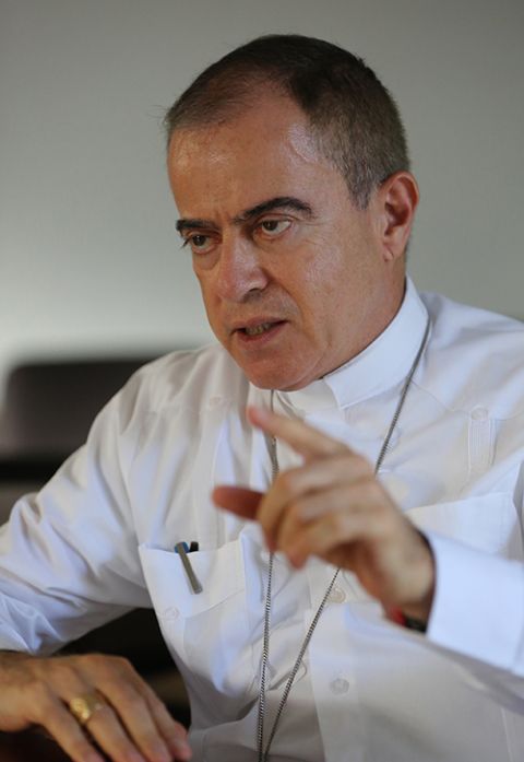Archbishop Roberto Gonzalez Nieves of San Juan, Puerto Rico, gestures during an interview with a Catholic News Service reporter Oct. 25, 2017, in San Juan. (CNS/Bob Roller) Archbishop Roberto Gonzalez Nieves of San Juan, Puerto Rico, gestures during an interview with a Catholic News Service reporter Oct. 25, 2017, in San Juan. (CNS/Bob Roller)