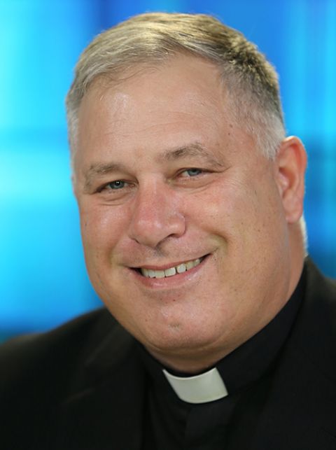 Msgr. Jeffrey Burrill, associate general secretary of the U.S. Conference of Catholic Bishops since March 1, 2016, is the new general secretary, elected by the bishops Nov. 16, 2020. Burrill is pictured during a break at the conference of bishops' headqua