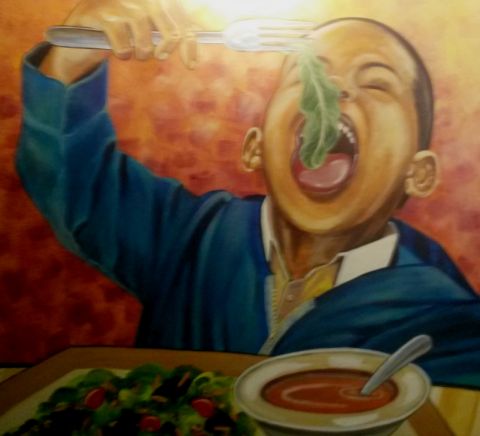 A piece of artwork at Bishop Sullivan Center's One City Café in Kansas City, Missouri (NCR photo/Maria Benevento) A piece of artwork at Bishop Sullivan Center's One City Café in Kansas City, Missouri (NCR photo/Maria Benevento)