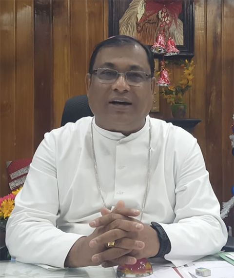 Bishop Kannikadass William Antony of Mysore, India, gives a Christmas message in a video posted Dec. 25, 2021. (NCR screenshot/YouTube/Mysore Diocese)