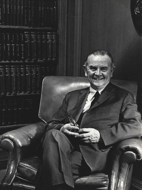 The late Justice William J. Brennan Jr. in his Supreme Court chambers (Courtesy of Constance Phelps)