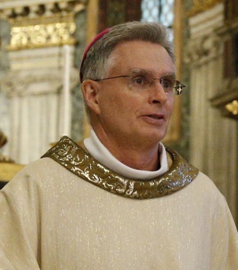 Bishop Thomas Daly of the Diocese of Spokane, Washington, pictured at the Basilica of St. Mary Major in Rome Feb. 6 (CNS/Paul Haring)