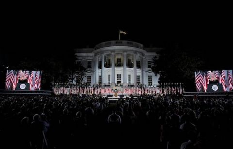 The White House is seen during the Republican National Convention in Washington Aug. 27, when President Donald Trump delivered his acceptance speech as the Republican presidential nominee. (CNS/Reuters/Carlos Barria)