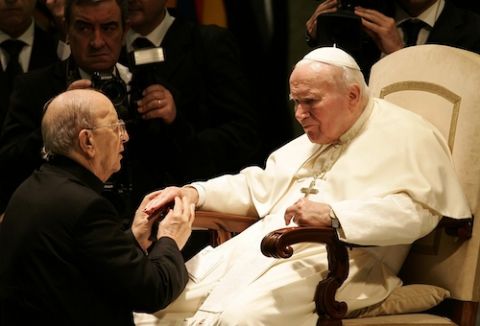 Pope John Paul II, right, with Fr. Marcial Maciel Degollado at the Vatican in 2004 (CNS/Reuters/Tony Gentile)
