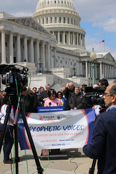 Emilce Cuda speaking April 27 on Capitol Hill as part of the advocacy day for the National Catholic Council for Hispanic Ministry 'Raices y Alas' gathering (Courtesy of Emilce Cuda) Emilce Cuda speaking April 27 on Capitol Hill as part of the advocacy day for the National Catholic Council for Hispanic Ministry 'Raices y Alas' gathering (Courtesy of Emilce Cuda)