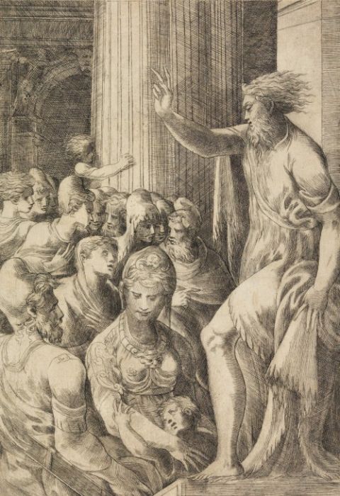 "St. Paul Preaching in Athens" (circa 1548-53) by Andrea Schiavone (Metropolitan Museum of Art)